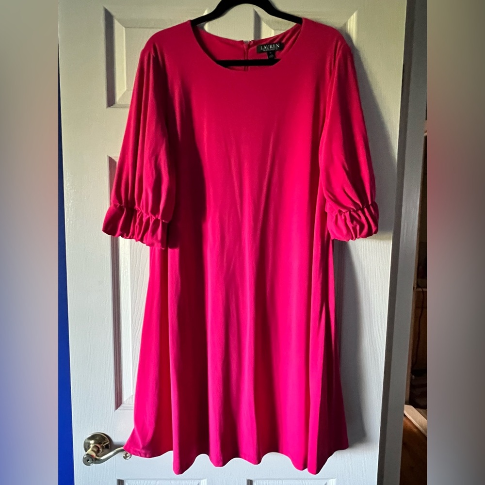 Lauren Ralph Lauren Hot Pink Ponte Swing Dress - 16